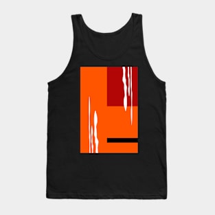 Orange red abstract 1980s retro Tank Top